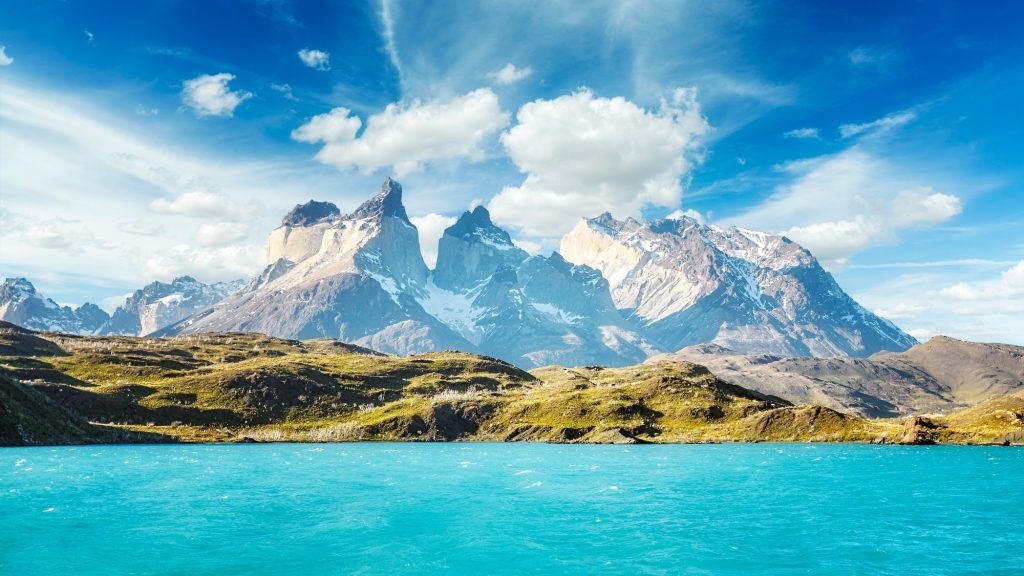 Pehoe Lake and Los Cuernos, Chile.